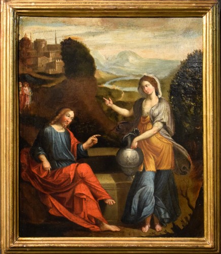 Le Christ et la Samaritaine au puits - Maître émilien du XVIIe siècle